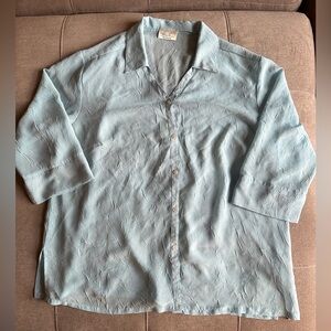 Vintage Light Blue Kathi Lee Woman Blouse